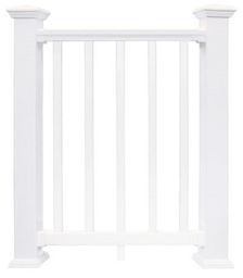 Thumbnail 2 - WHITE TRADITIONAL VINYL RAIL W/SQ BAL - LWI Supply - Montgomery